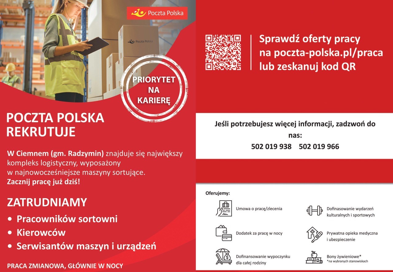 Poczta Polska poszukuje pracownik&oacute;w