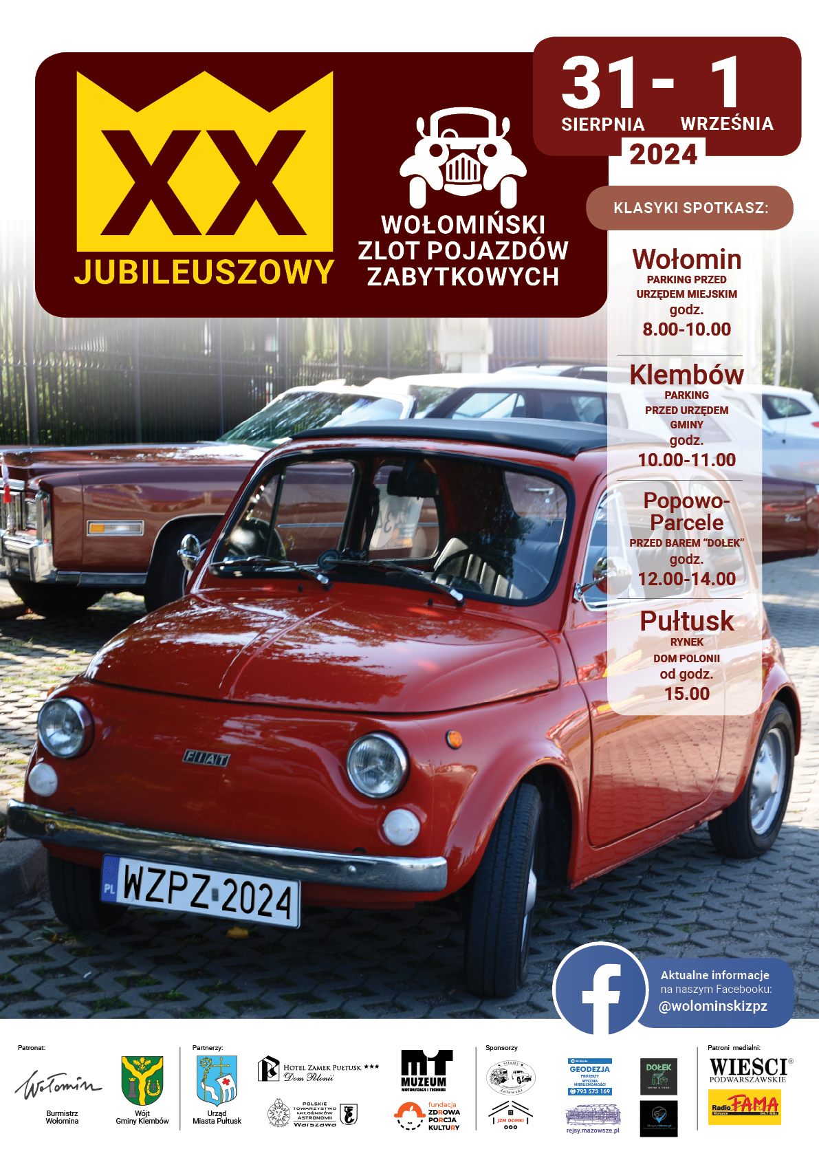 To będzie już 20 edycja Wołomiński Zlot Pojazd&oacute;w Zabytkowych. Po raz kolejny jednym z punkt&oacute;w na mapie trasy będzie nasza gmina, a konkretnie parking przy urzędzie gminy w Klembowie.