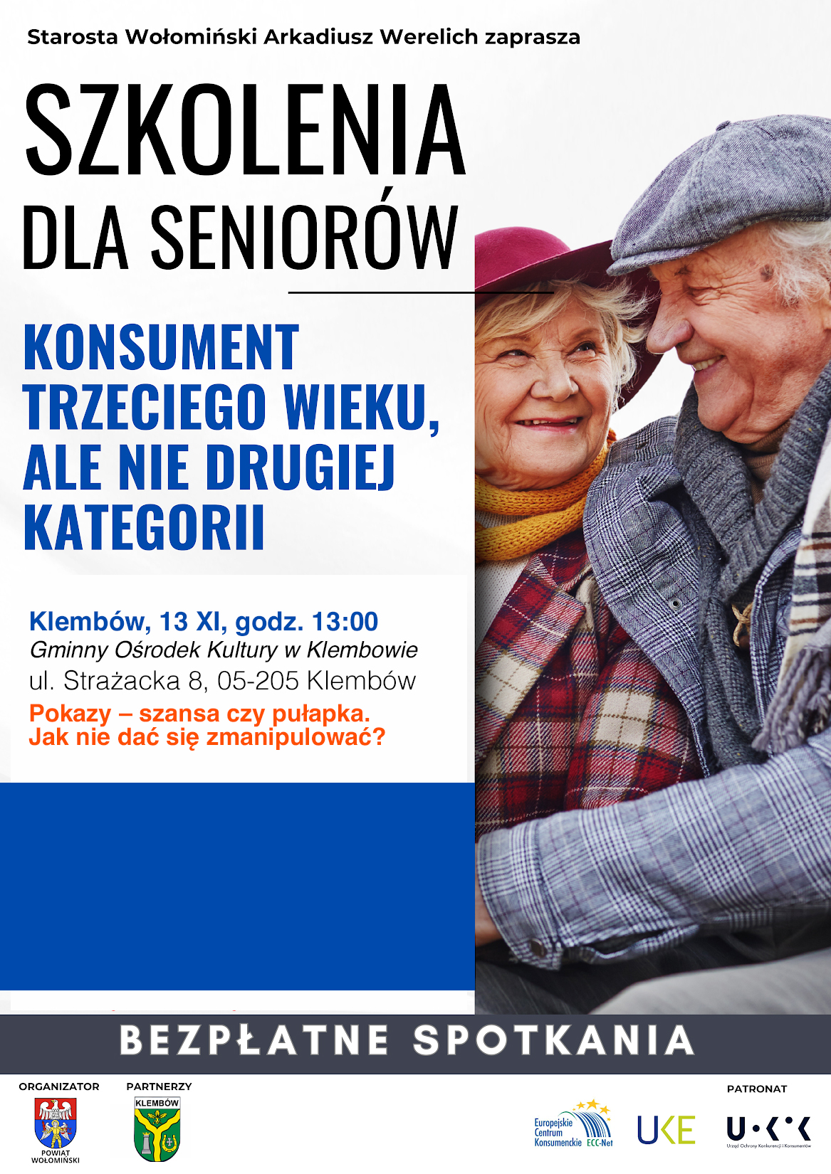 Szkolenie dla senior&oacute;w &bdquo;Konsument trzeciego wieku, ale nie drugiej kategorii&rdquo;