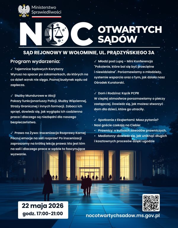 Noc Otwartych Sąd&oacute;w 22 maja 2026 r.